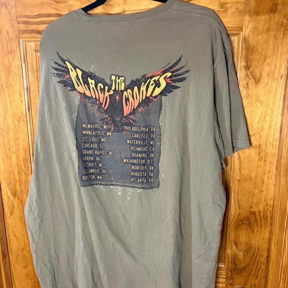 Wrangler The Black Crowes Band Tee Khaki Green Graphic Tour T-Shirt Mens 3XL - Picture 3 of 3